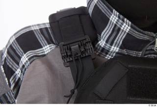 Andrew Elliott A Pose Contractor bulletproof vest details of uniform…
